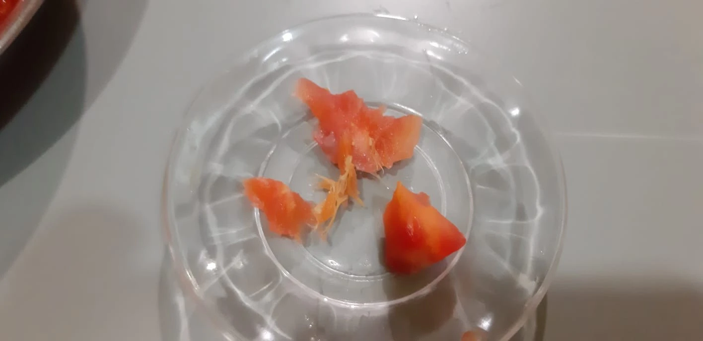 Kestiği domates eline iğne gibi battı